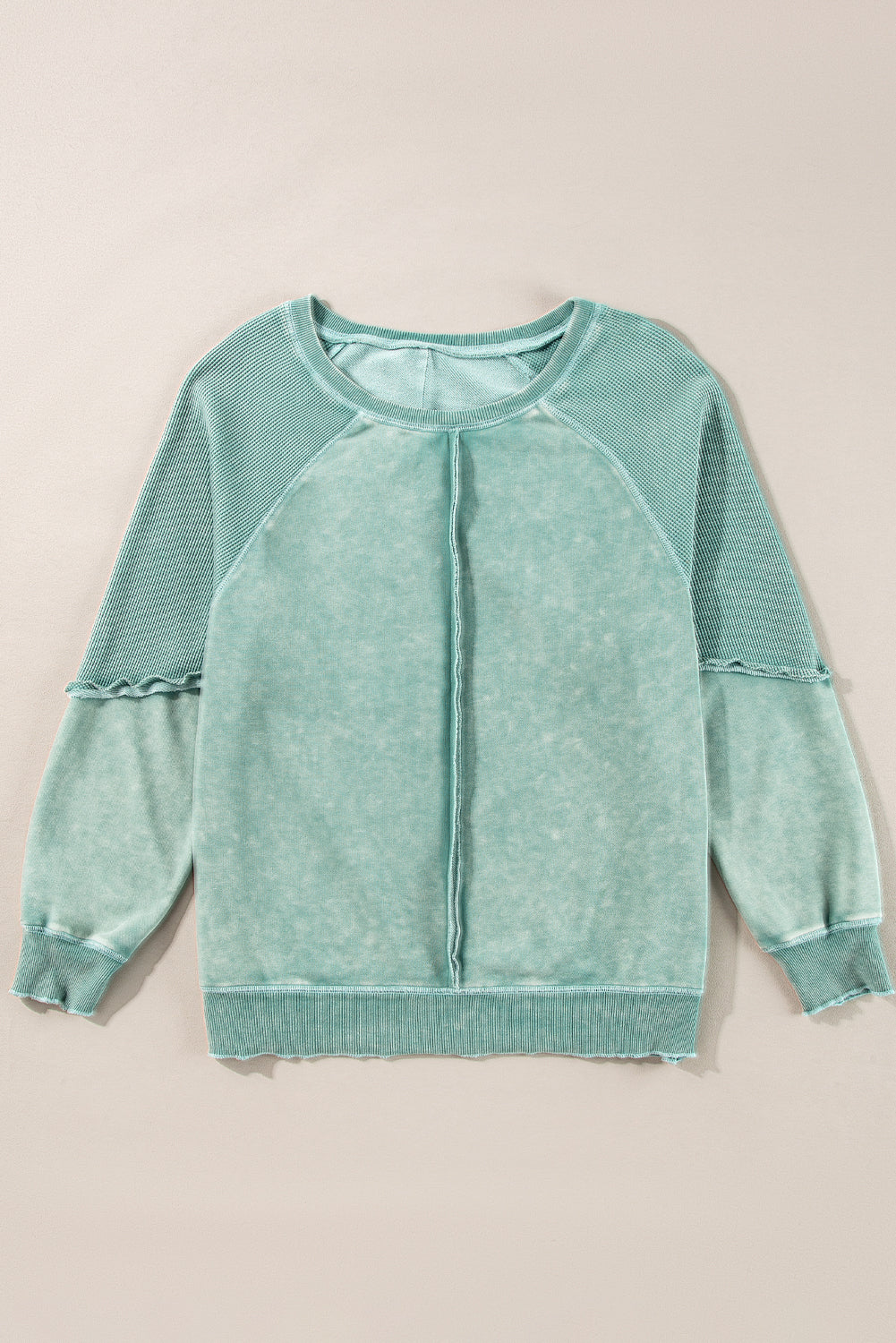 Mineral Blue Solid Raglan Sleeve Sweatshirt